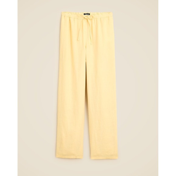J.Crew‎ New Soleil pant in linen Yellow Large NWOT - Picture 2 of 8